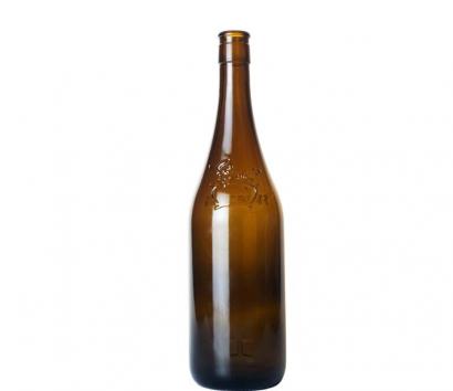 Amber Beer Bottle with Embossment