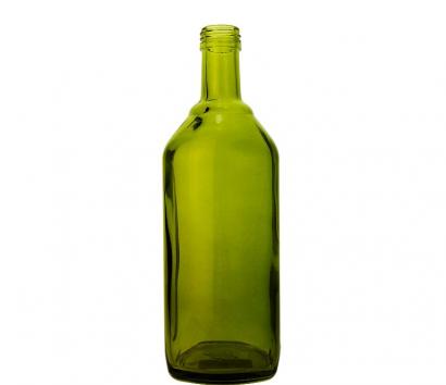 Green Color Printing Glass Bottle