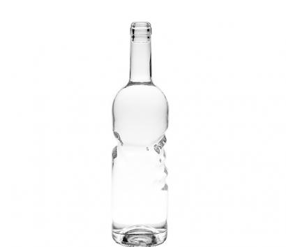 750ml Empty Glass Bottle with Special Shape On Body