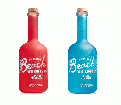 750ml Beach Whiskey Custom Glass Bottle