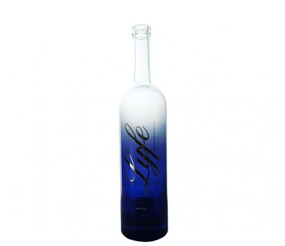 750ML Blue Fade Spraying Glass Bottle