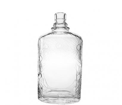 Oval Shape Glass Bottle with Emboss