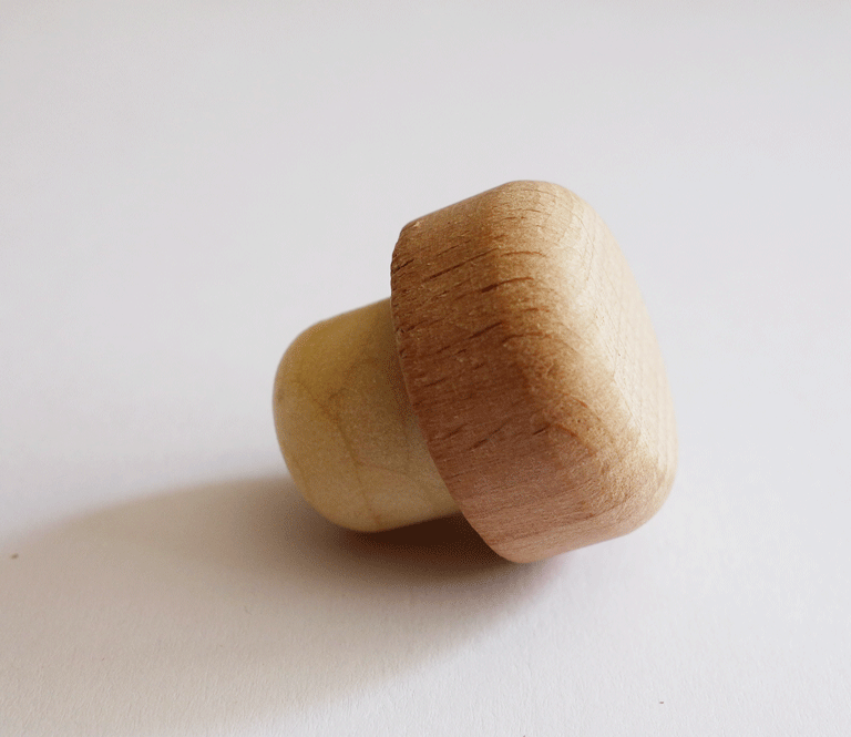 Glass Bottle Cork with Wooden Cap